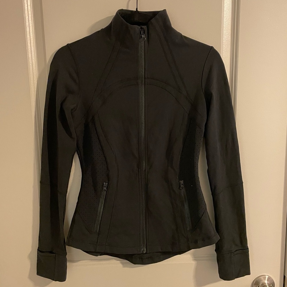 Lululemon Black Define Jacket with perforated panels size 6